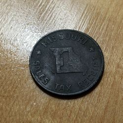 Antique Missouri Sales Tax Receipt Token.  Back during a time when one US Cent was actually w