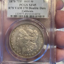 1878 7TF Morgan Silver Dollar Pcgs Xf45 
