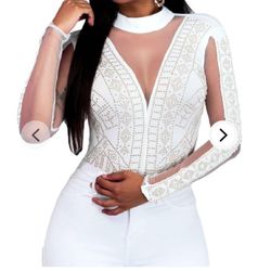 Mafaysey Leotard Sheer Bodysuit