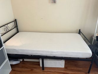 UCSD Move-out Sale! Twin Size Mattress + Sturdy Metal Bed Frame Combo