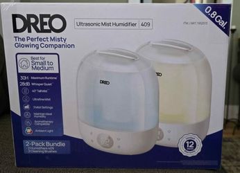 Dreo 0.8 Gal Ultrasonic Cool Mist Humidifier 2-Pack (Open Box/Like New)