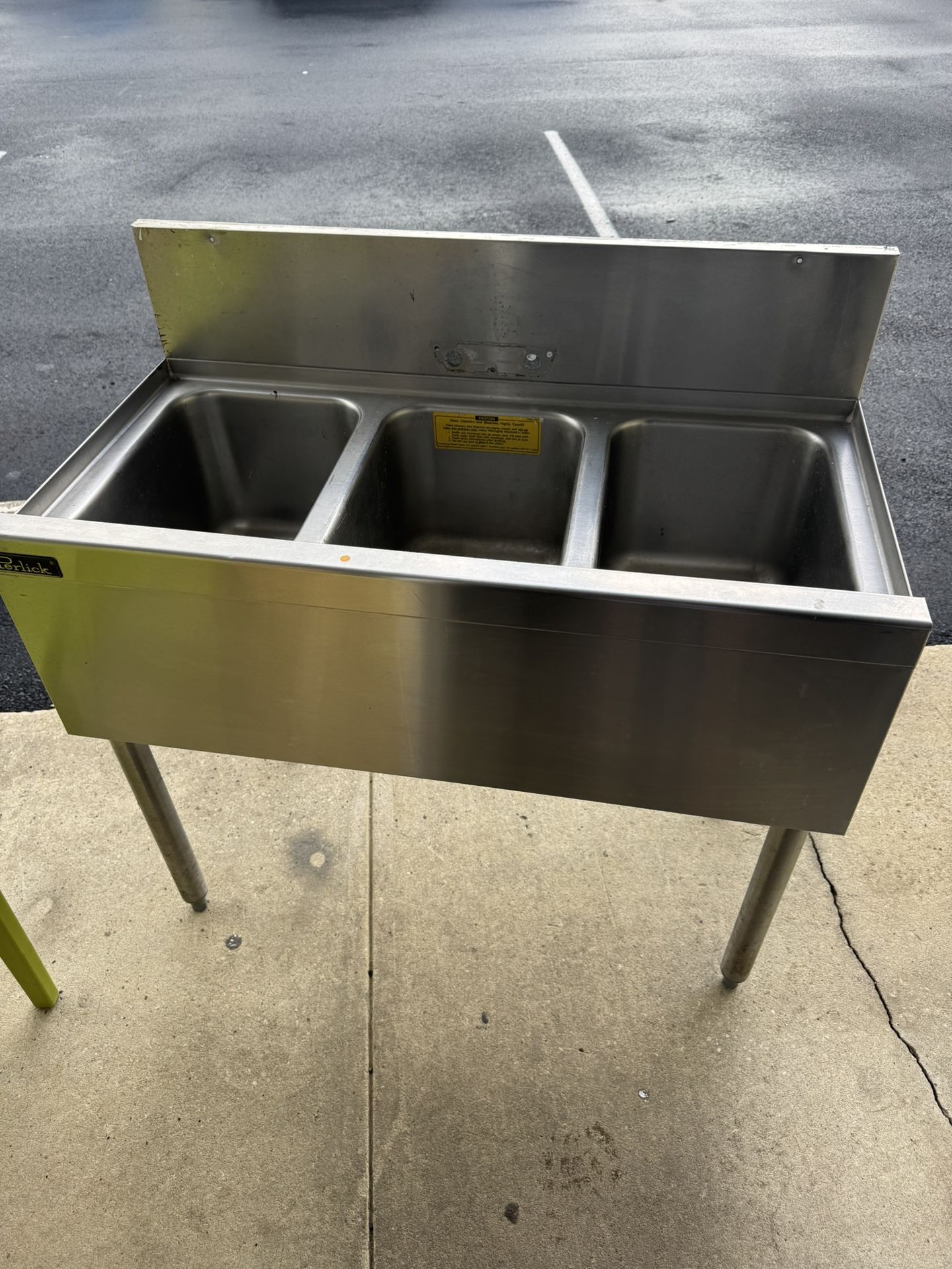 Perlick three compartment sink