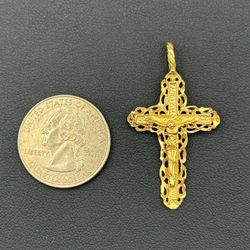 Jewelry 14k solid yellow gold pendant Cross charm 3.1 grams CROSS ONLY
