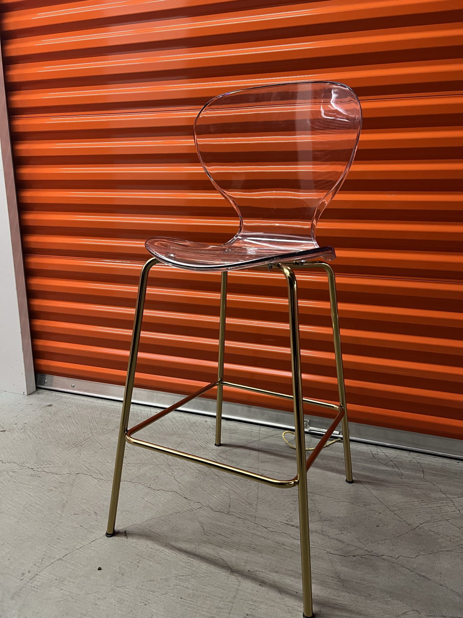 2 Acrylic Barstools With Gold Legs