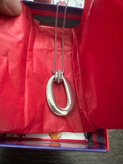 Brighton Oval Pendant Silver- Silver Color Necklace (Jewelry)