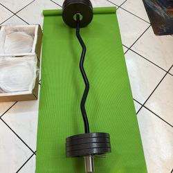 Curl Bar And Olympic Weights- Brand New Items