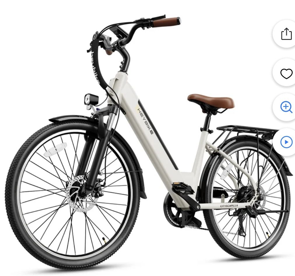 Heybike Cityscape 2.0 Electric Bike for Adults with 500W Motor, 36V 13AH Removable Battery Ebike, 26" Electric City Commuter Bike for Woman, 7-Speed a