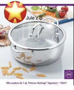 Princess House. Olla De 7 Qts De Acero Inoxidable Nueva En Su Caja