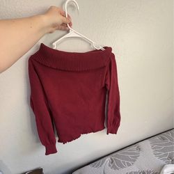 Red off shoulder sweater