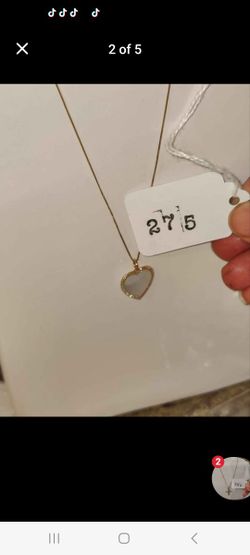 Necklace 14k Real Solid Gold, With Pearl 