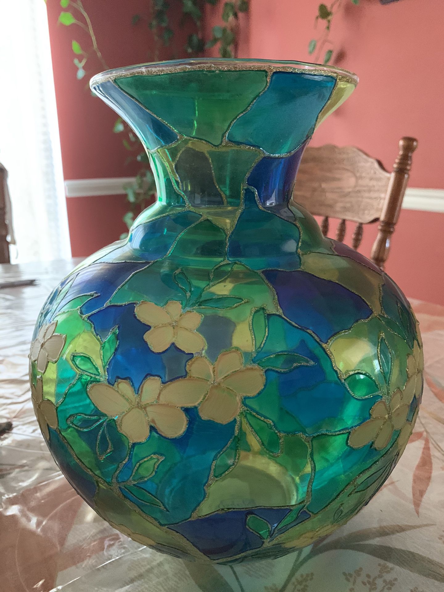 Price Reduced - One Beautiful Glass Flower Pot