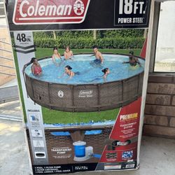 Coleman 18 foot Power steel 48 inch pool