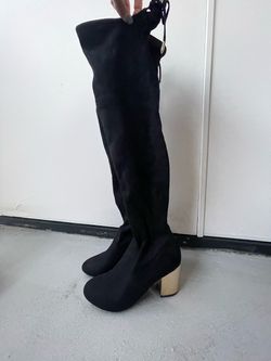 Steve Madden over the knee  boots with gold heel