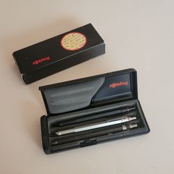 Vintage rOtring 600 3-Pen Trio Set With Twin-Lid Travel Case Made in 
Germany. 399 (Official German Barcode).
It is ultra-rare, collector-gr