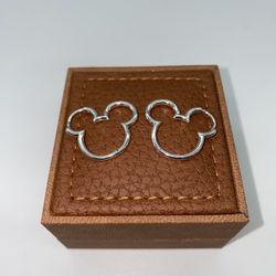 Pandora Disney Mickey Mouse Silhouette Hoop Earrings (Sterling)