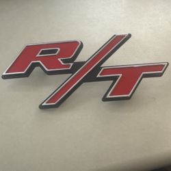 Dodge R/T Red Chrome Emblem Badge – OEM Style