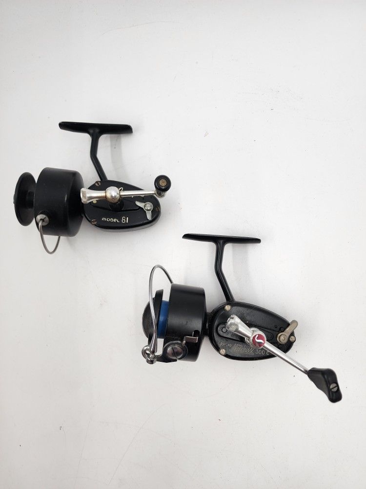 Vintage Fishing Reels Olympic & Garcia Mitchell Set Of 2