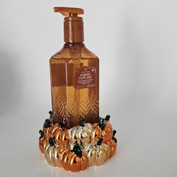 New fall HALLOWEEN orange pumpkin soap holder BATH AND BODY WORKS was $19.95