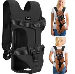 Lukovee Dog Backpack Carrier, Legs Out Easyfit Dog Front Carrier for Medium