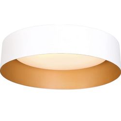 Bargeni LED Ceiling Light Fixture,12.5 inch Flush Mount Light Fixture,Matte White with Gold Inside,Dimmable 3000K/Warm White/18W(100w Equiv.),Outdoor 