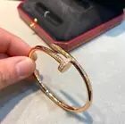 Cartier JUSTE UN CLOU Bracelet Classic 18K gold diamond bracelet Size 18