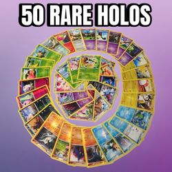 50 Rare Holo Pokemon Cards - Booster Pack