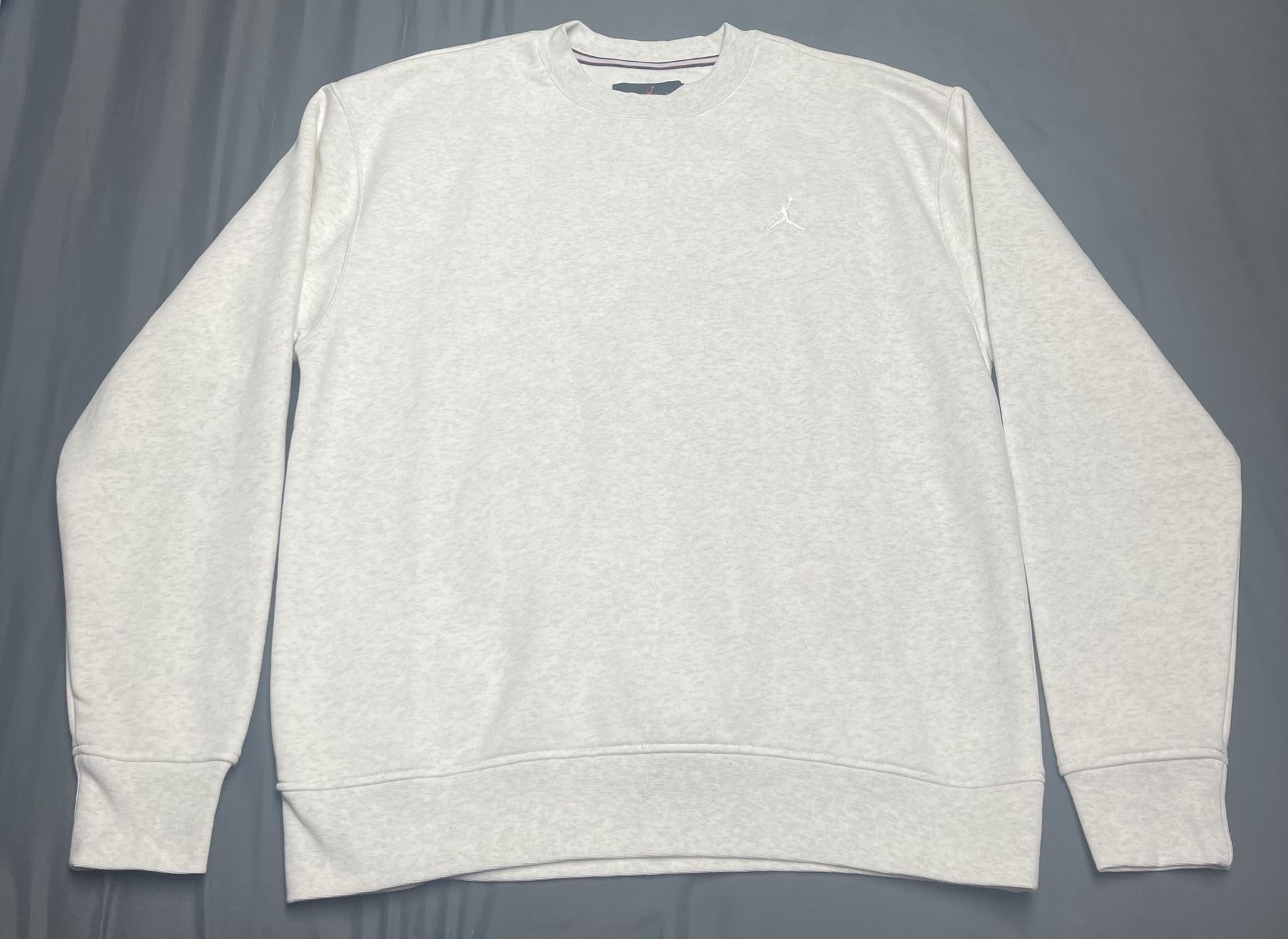 Jordan Essential Fleece Crewneck Light Gray Sweatshirt - Size Medium
