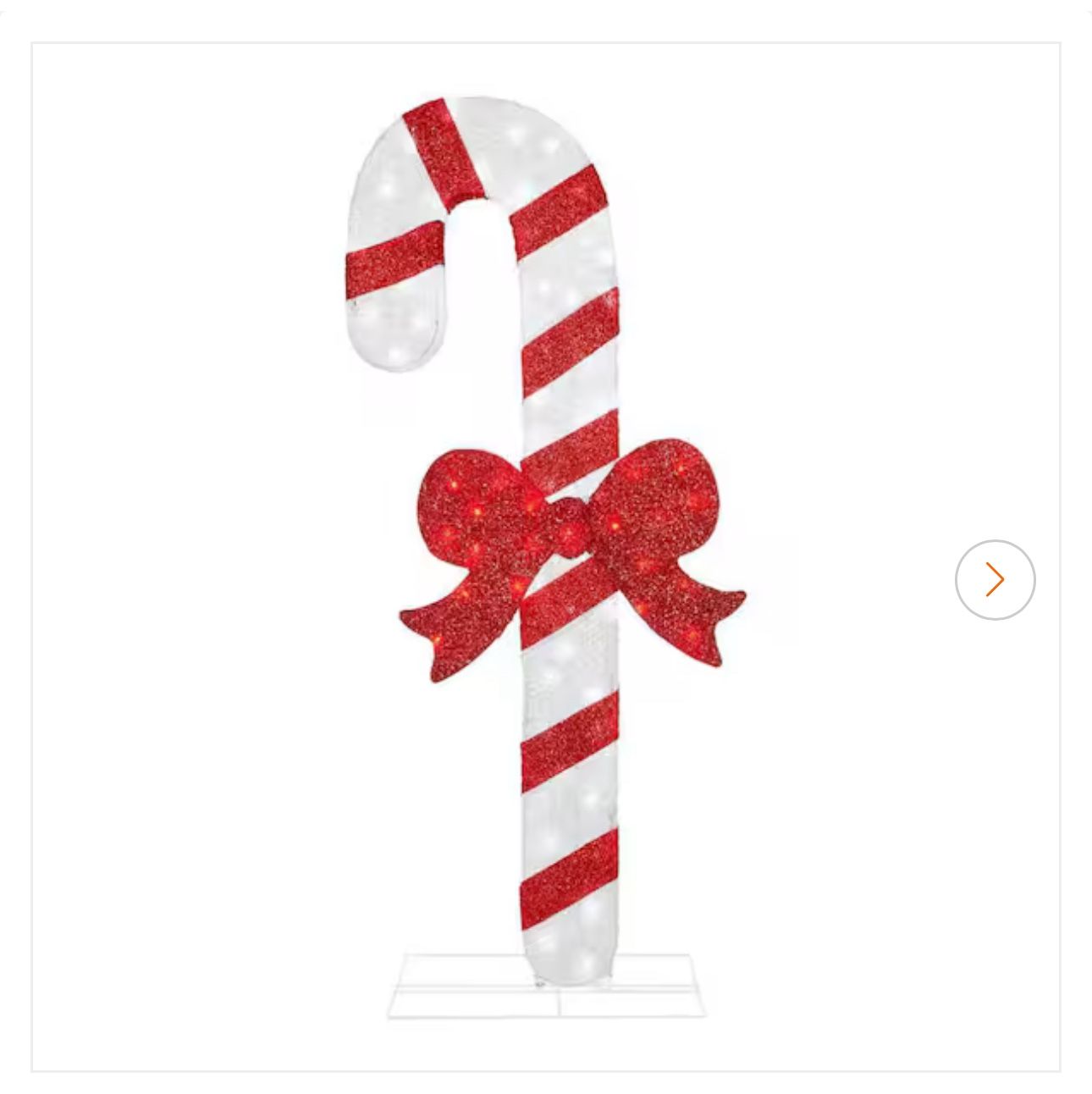 6 ft. Icicle Shimmer Twinkling LED Candy Cane with Red Bow Holiday Yard Decoration Y16