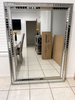 Large Glam Mirrored Floor Mirror – 45” x 57”