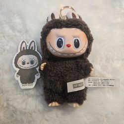 Labubu exciting macaron Chestnut Cocoa plush toy keychain