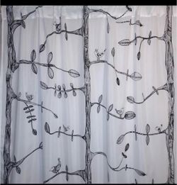 IKEA Eivor Curtain Panels – 6 Panels – Birds & Trees Print