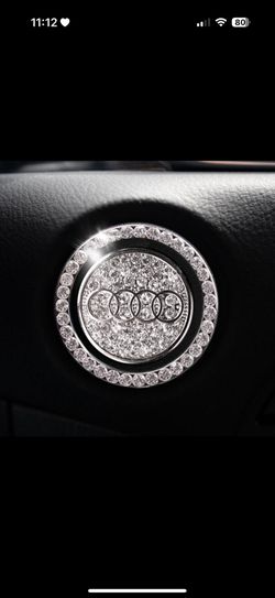 Audi Start Button | Bling Car Décor | Crystal Rhinestone Car Bling Ring | Emblem Sticker