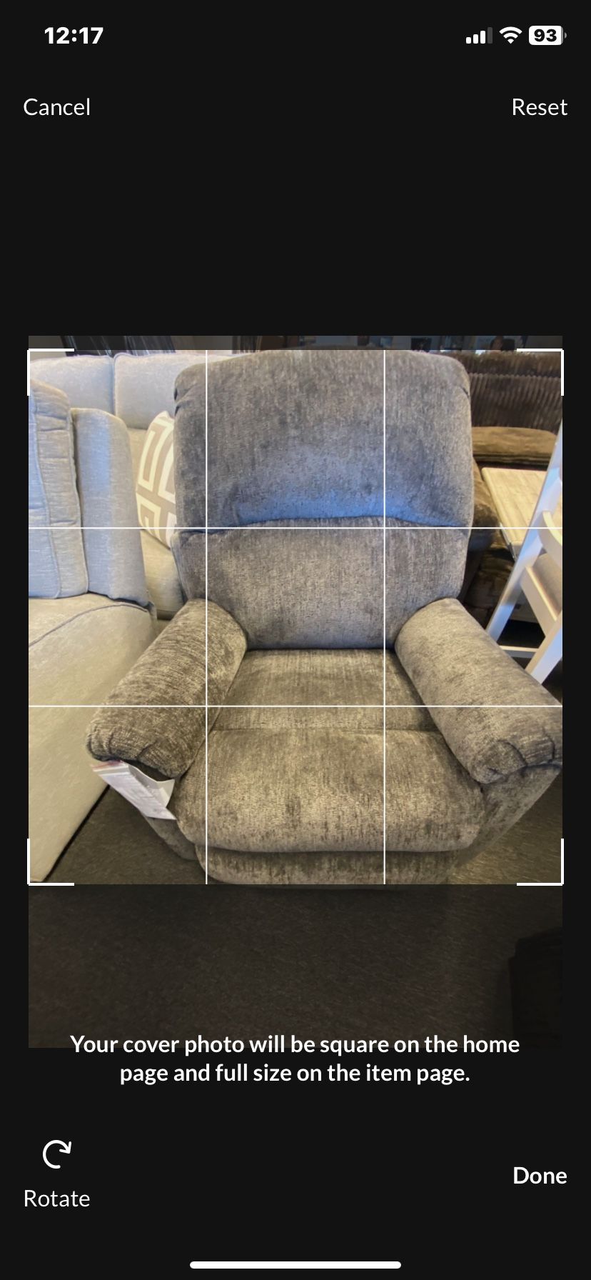 ROCKER RECLINER Smoky Gray Upholstery Plush