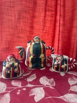 House Of Lloyd Babushka Christmas Around The World Tea Set-Teapot Sugar Creamer