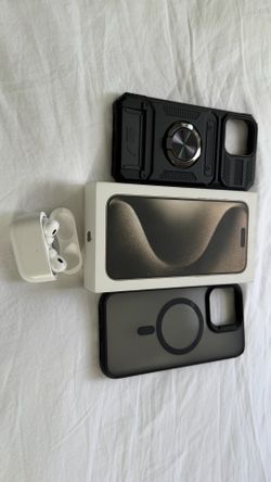 Apple iPhone 15 Pro Max unlocked and AirPods Pro 2nd Gen