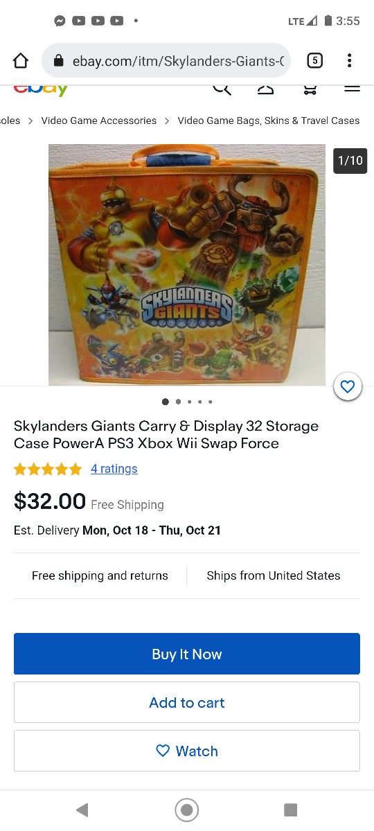 Skylanders Swap Force Carry Display 32 Storage Case