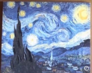 New Hand Painted "A starry night" Canvas 16"x20"