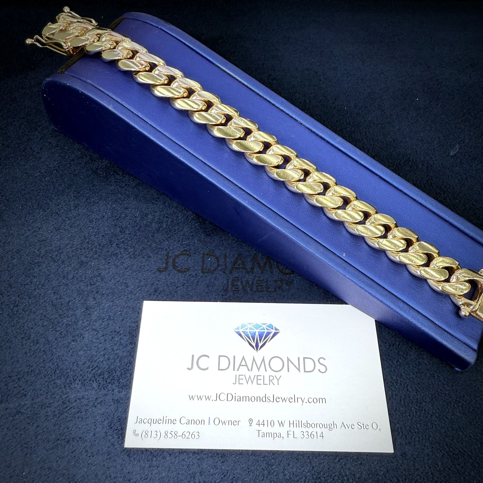 Bracelet Cubanlink 14k Gold Solid