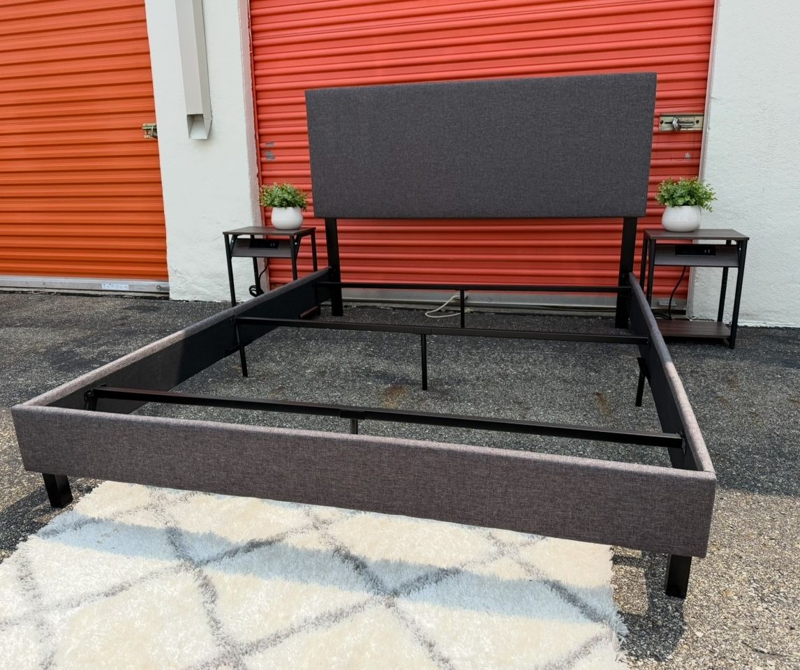 New Queen Size Bed Frame With 2 End Tables