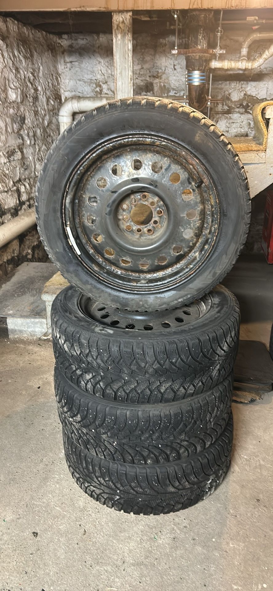 Winter tires on rims