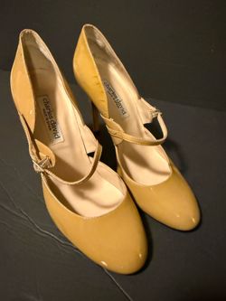 Charles David Leather Mary Jane Cocktail Heels PUmp Women's 8.5 Made in Spain .