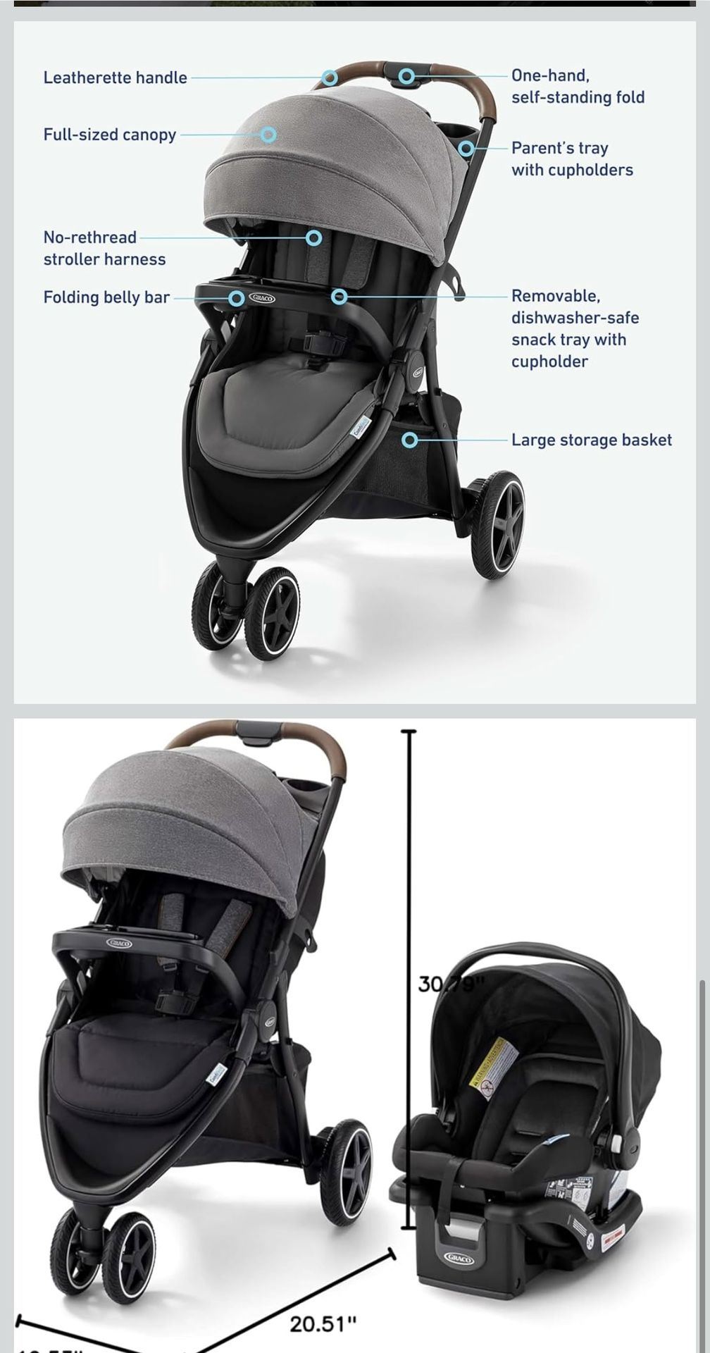 NEW SEALED GRACO Outpace LX Stroller Car Seat Combo All Terrain 