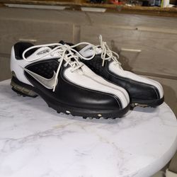 NIKE AIR Golf Size 8 Leather Waterproof Black And White   Shoes