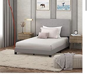 Tufted Upholstered Platform Bed - Full (Glacier)