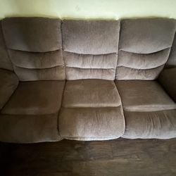 Brown Reclining Couch & Love Seat 