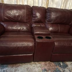 Top Grain Leather Recliner Sofa