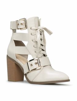 Cutout Block Heel Ankle Boots size 10