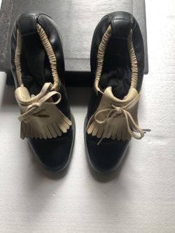 Gucci Men’s Oxford Fringed Leather Golf Shoe