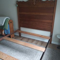 Antique full size complete Bed and frame with dresser