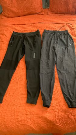 Gymshark pants joggers workout men size medium both black